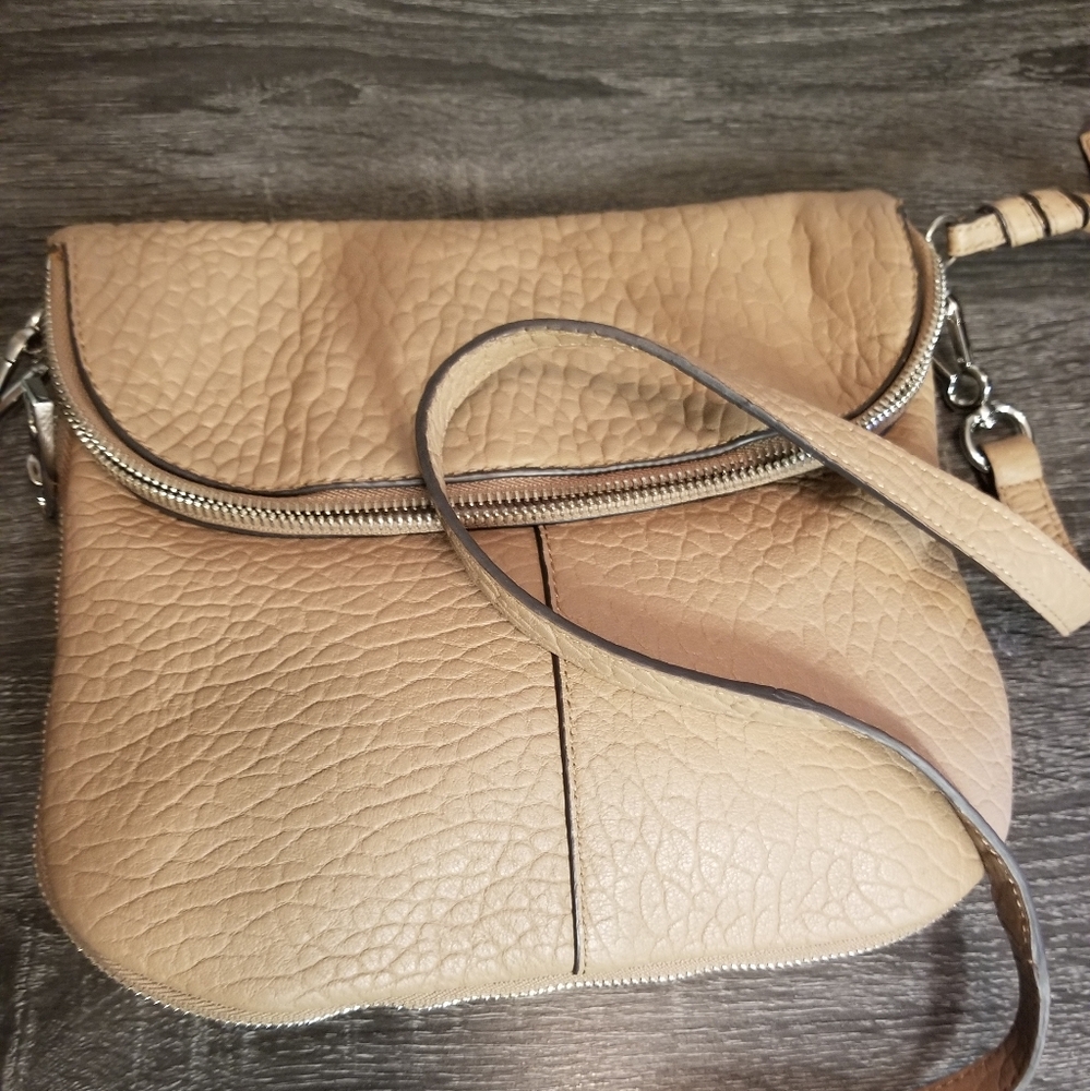 Vince Camuto beige leather crossbody, shoulder bag